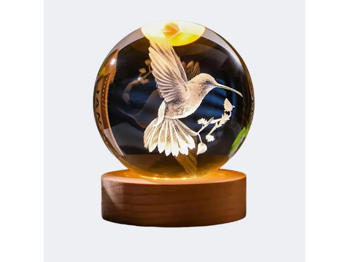 Bola De Cristal, Diseño De Colibrí, Decoración Creativa Grabada Con Láser 3d
