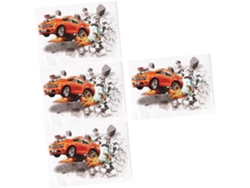 4 Pegatinas 3d Para Pared De Coche, Calcomanías Colgantes Para Ventanas Para Decoración
