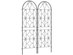 2 Celosías Metálicas, De 50x150cm, Para Plantas Trepadoras, De Color Negro.