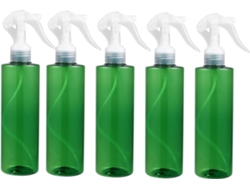 Juego De 5 Frascos Cosméticos Vacíos De 250 Ml, Tamaño Pequeño, De Plástico Verde Y Transparente.