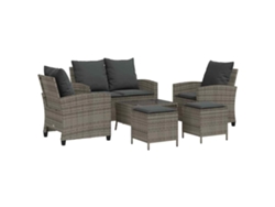Maison Exclusive - Conjunto De Sofá De Jardín De 6 Piezas Con Cojines, Poliratán Gris