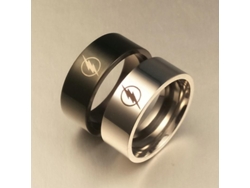 2026-anillo De Acero Titanio Plata Estilo Pareja Para Fiestas Talla 6-13 Empaquetado Individual