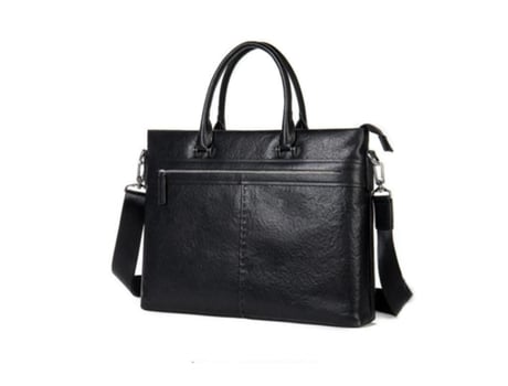 Maletín de cuero genuino para hombres Estuche para computadora portátil Viajes de negocios Trabajo Bandolera tipo mensajero Bolso-1099 negro