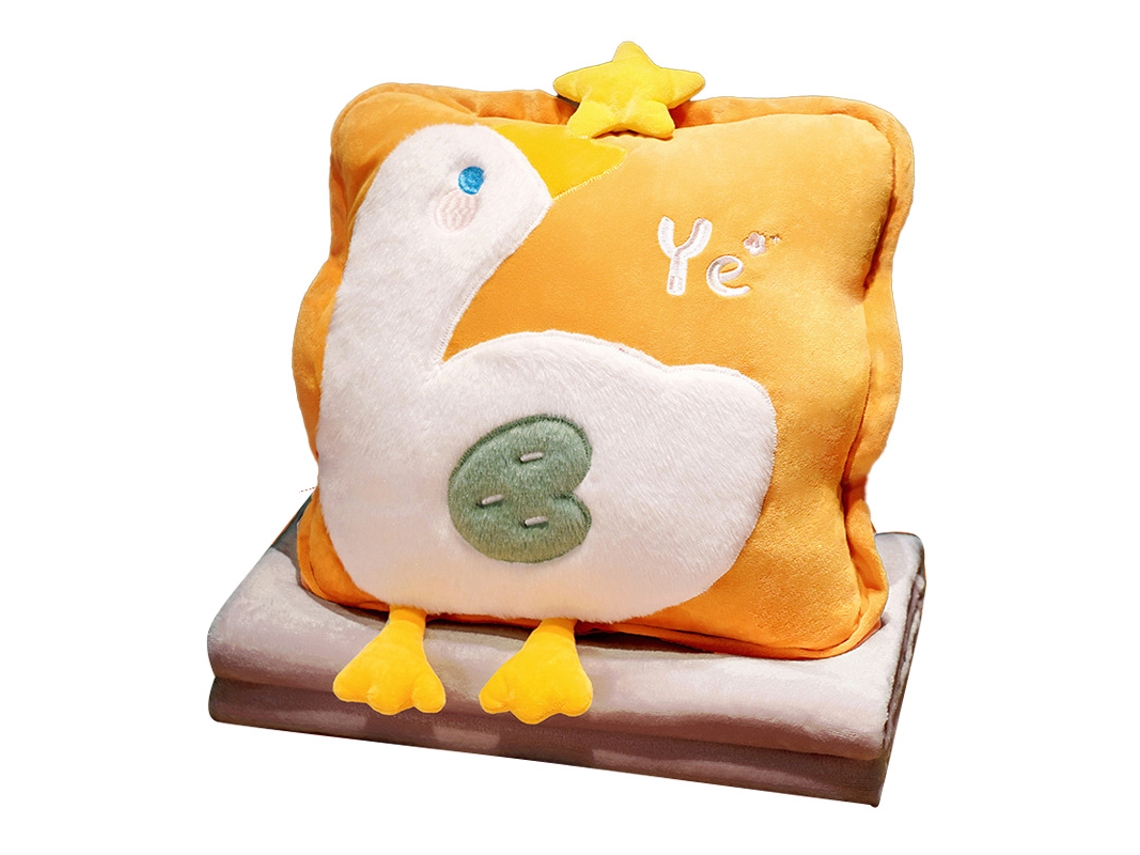 Juego de manta y almohada de viaje multifuncional con forma de animal de peluche para calentar tus manos, ideal para la oficina, el dormitorio y el hogar.