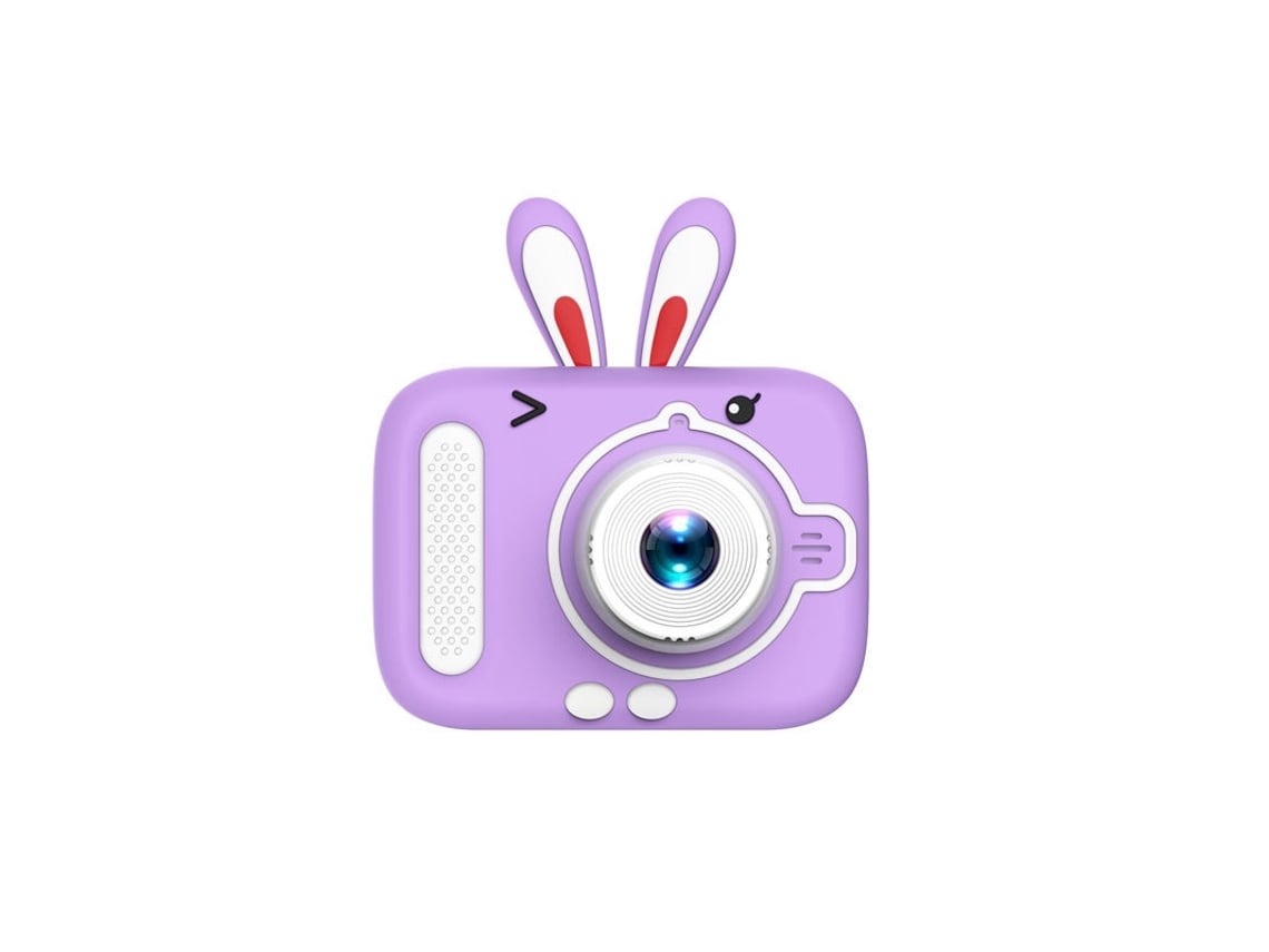 Cámara Digital Veanxin Cámara De Dibujo Animado, Píxeles De 2.000 W, Zoom 3x, Cámaras Dobles Frontal Y Trasera, Conejo Con Enfoque Automático Morado