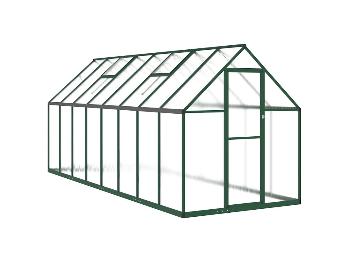 Maison Exclusive - Invernadero Con Marco Base Aluminio Verde 445x169x195 Cm