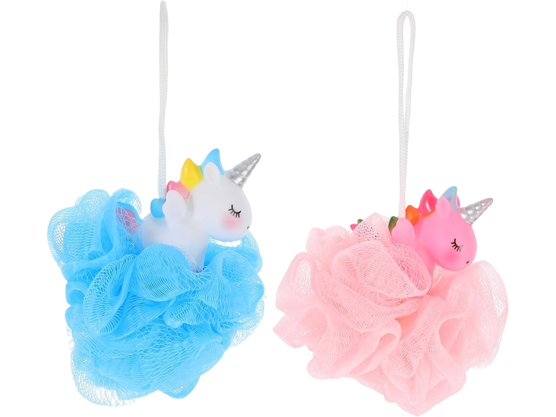 Juego De 2 Bolas Exfoliantes De Malla Con Diseño De Unicornio