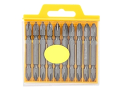 10 puntas de destornillador Phillips de doble punta, acero al cromo-vanadio, herramienta manual magnética, 65 mm, con ventilación