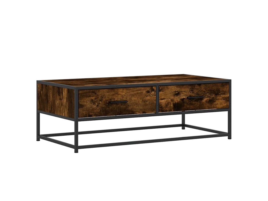 Mesa de centro MAISON EXCLUSIVE en madera y derivados metálicos, roble ahumado (100x50x35 cm)