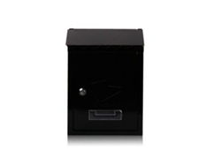 Buzon exterior negro de metal para paqueteria correo de pared kmt