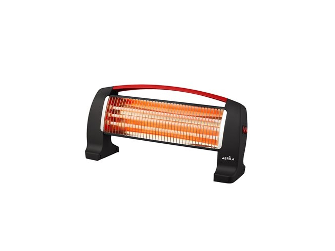 Estufa Eléctrica De Cuarzo Edipo Negro/rojo 1200w 3 Potencias Antivuelco (24x50x13cm)
