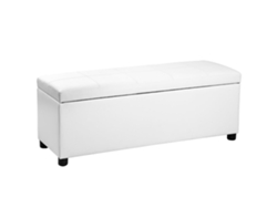 Banco Baúl Con Espacio de Almacenamiento 119X38X45 Cm Sintetico Blanco 030001628 MOBIKASA