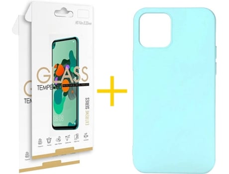 Kit Funda + 2 Protectores de Pantalla Apple iPhone 11 Pro Max SKYHE Liso (Verde Agua)
