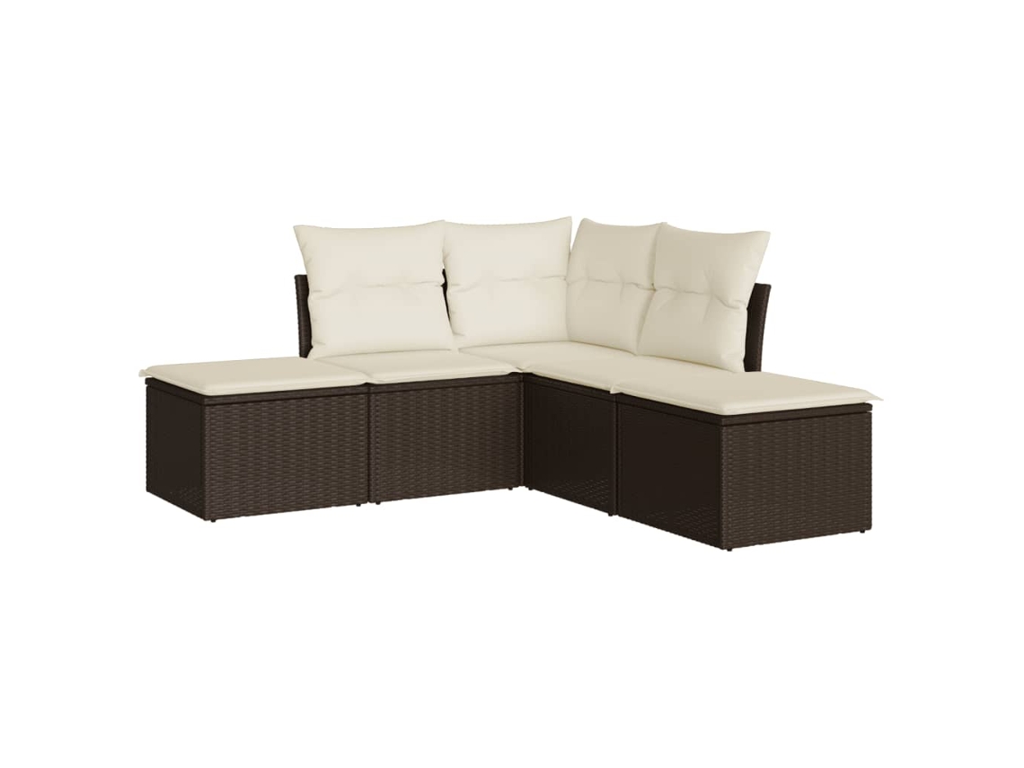 Maison Exclusive - Set Comedor De Jardín 5 Piezas Y Cojines Ratán Sintético Marrón