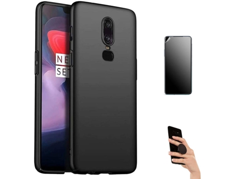 Kit Carcasa Y Protector Oneplus 6 Ultimatte Turtleshell Y Popsocket Negro