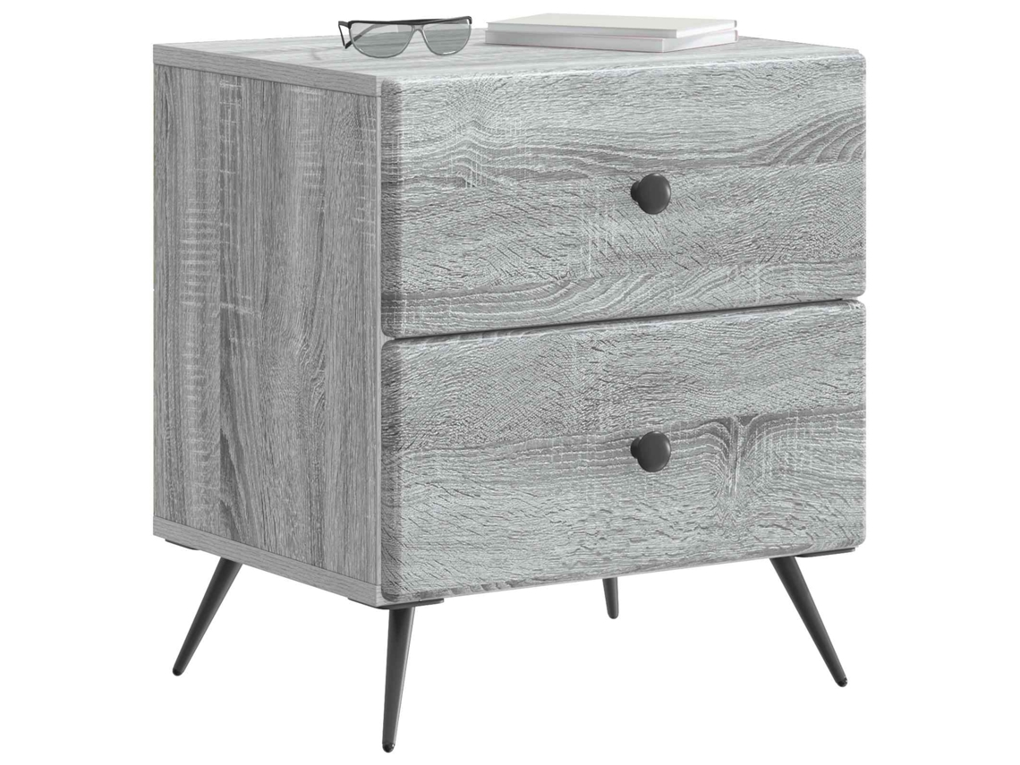 Maison Exclusive - Armario De Noche 2 Pcs Gris Sonoma 43 X 34,5 X 47,5 Cm