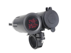 Cargador Usb Dual De 3,1 A: Medidor De Voltaje Y Temperatura Black+red