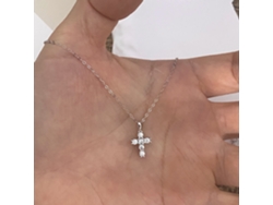 Collar Con Pendientes De Cruz De Plata Pura S925, Diamantado, Elegante Y Versátil Para El Trabajo Diario
