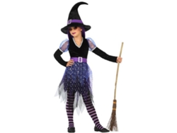Disfraz de Niña DISFRAZZES Bruja Negro Y Morado (Talla: 7 a 9 años)