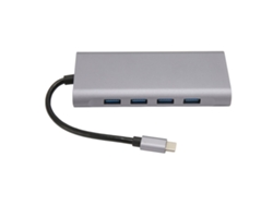 Adaptador multipuerto USB-C 11 en 1, 4 x USB 3.0, HD, 4K, VGA, RJ45, Ethernet, PD, estación de acoplamiento de audio de 3,5 mm, Chaberlu
