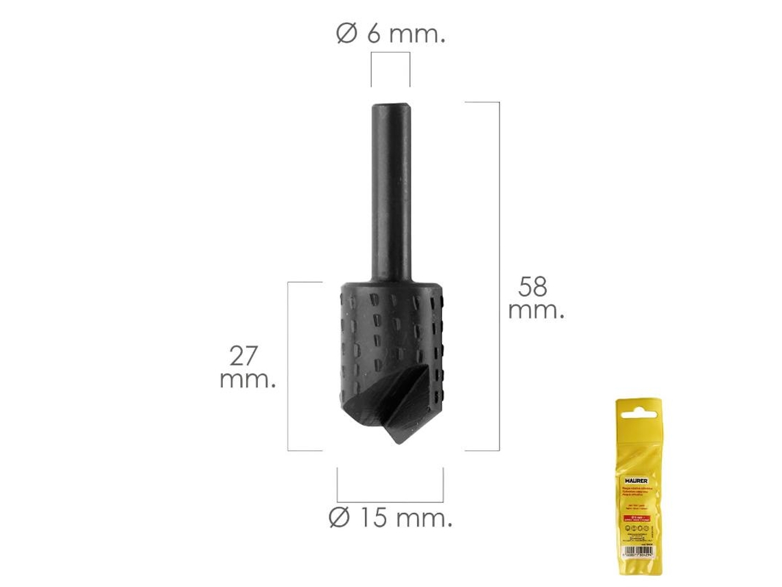 Fresa Rotativa Madera Para Vaciado Ø 15 mm Para Taladro / Fresadora MAURER