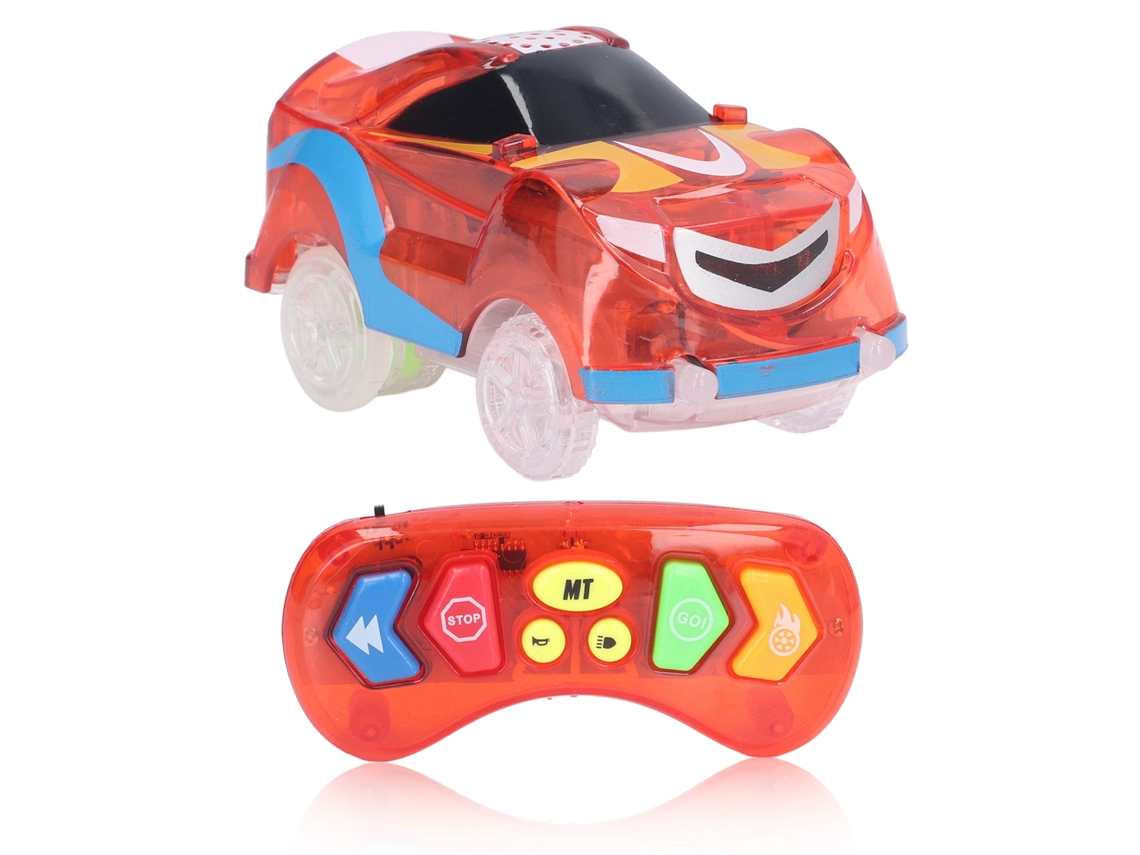 Ats-coches De Pista Con 6 Luces Led Control Remoto Con Música Para Niños Rojo