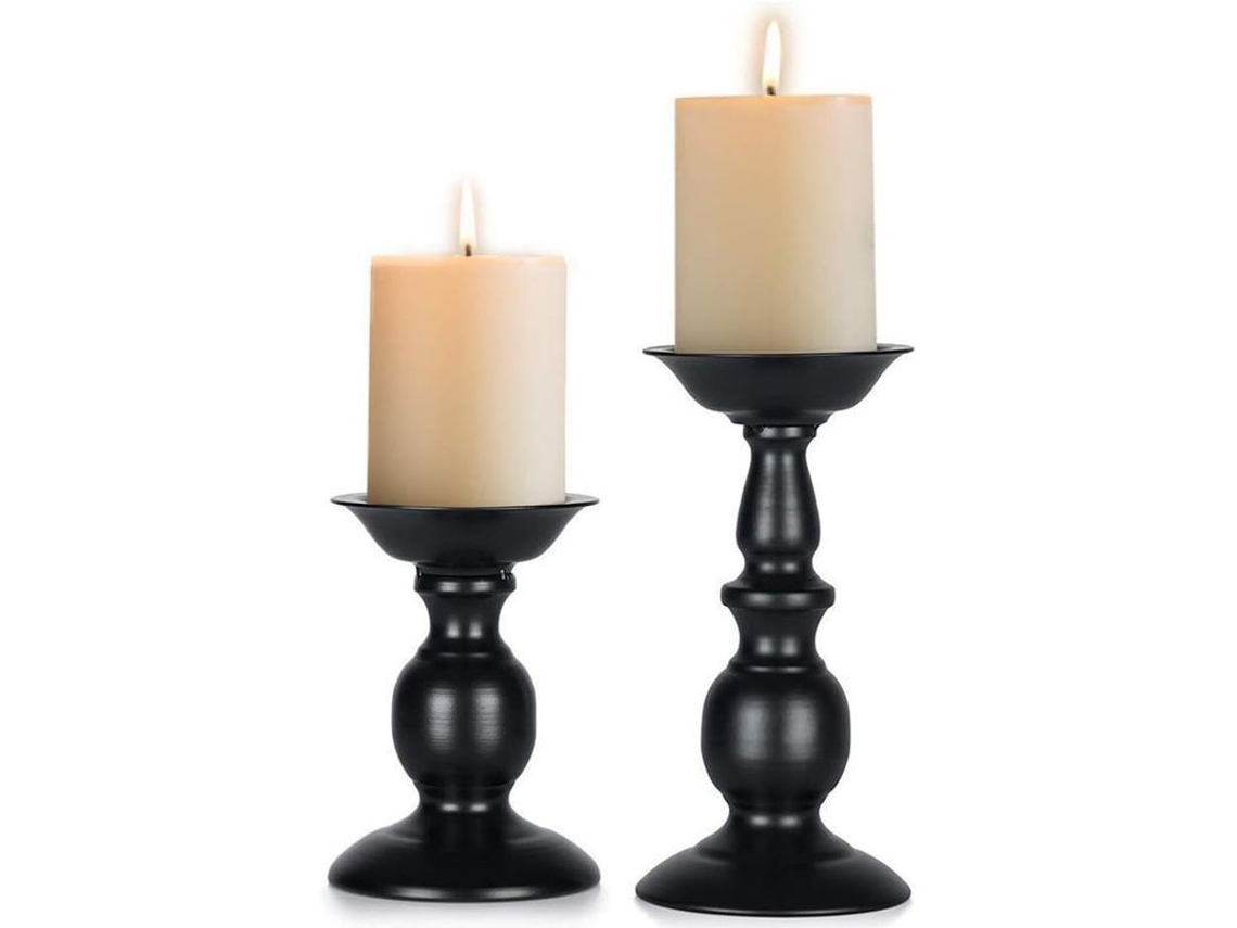 Portavelas De Hierro (2 Piezas) Para Velas De 80 Mm O Velas Led Sin Llama, Halloween