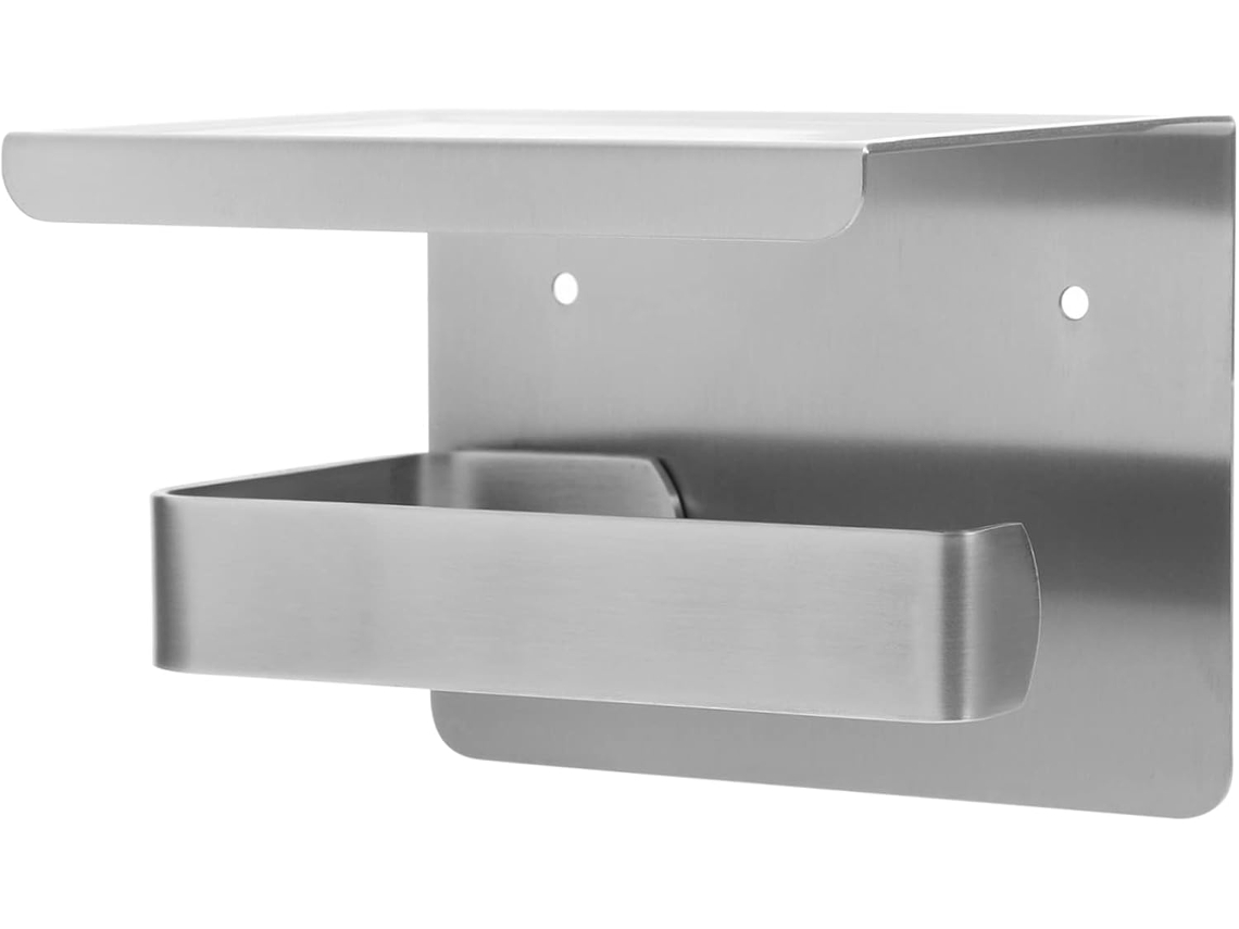 Soporte De Papel Higiénico De Acero Inoxidable Para Montaje En Pared Con Estante Multifuncional.