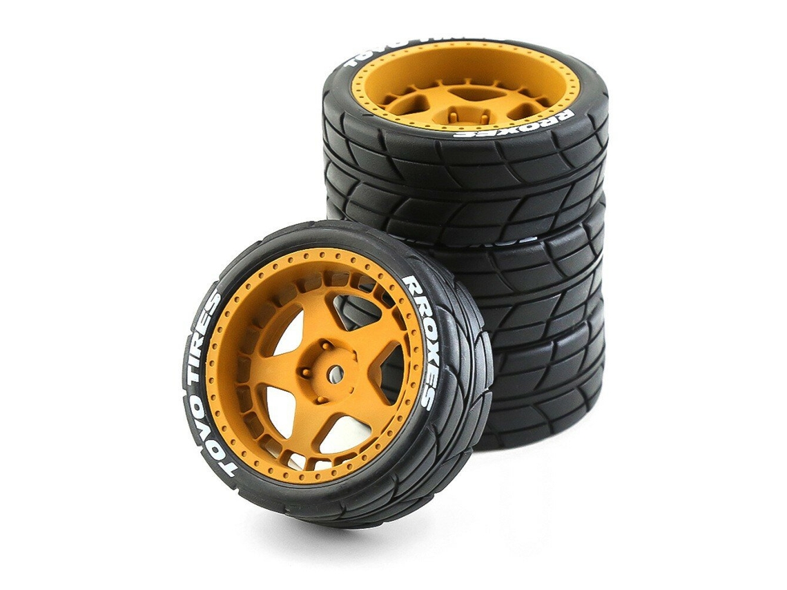 Neumáticos Y Ruedas Rc Drift Rally Blancos 4pcs Con Hexágono 12mm Wltoys 124019 Hpi Kyosho Tamiya Tt02 Xv01 1/10 Piezas Vehículos