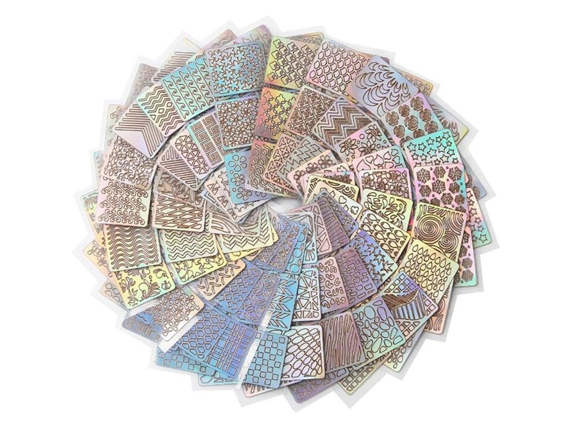 Kit De 144 Plantillas Para Uñas Con 72 Diseños, Pegatinas Para Decoración De Uñas, Diseños Bonitos Y Elegantes.