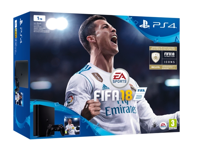 Play Station 4 ps4 slim 1tb mando dualshock fifa 18 consola sony plus 14 dã­as pack 1