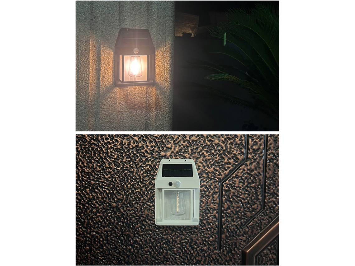 Rebe-luz Solar Exterior Pared Sensor Humano 3 Modos 1800mah Jardin Villa Patio Garage Balcon