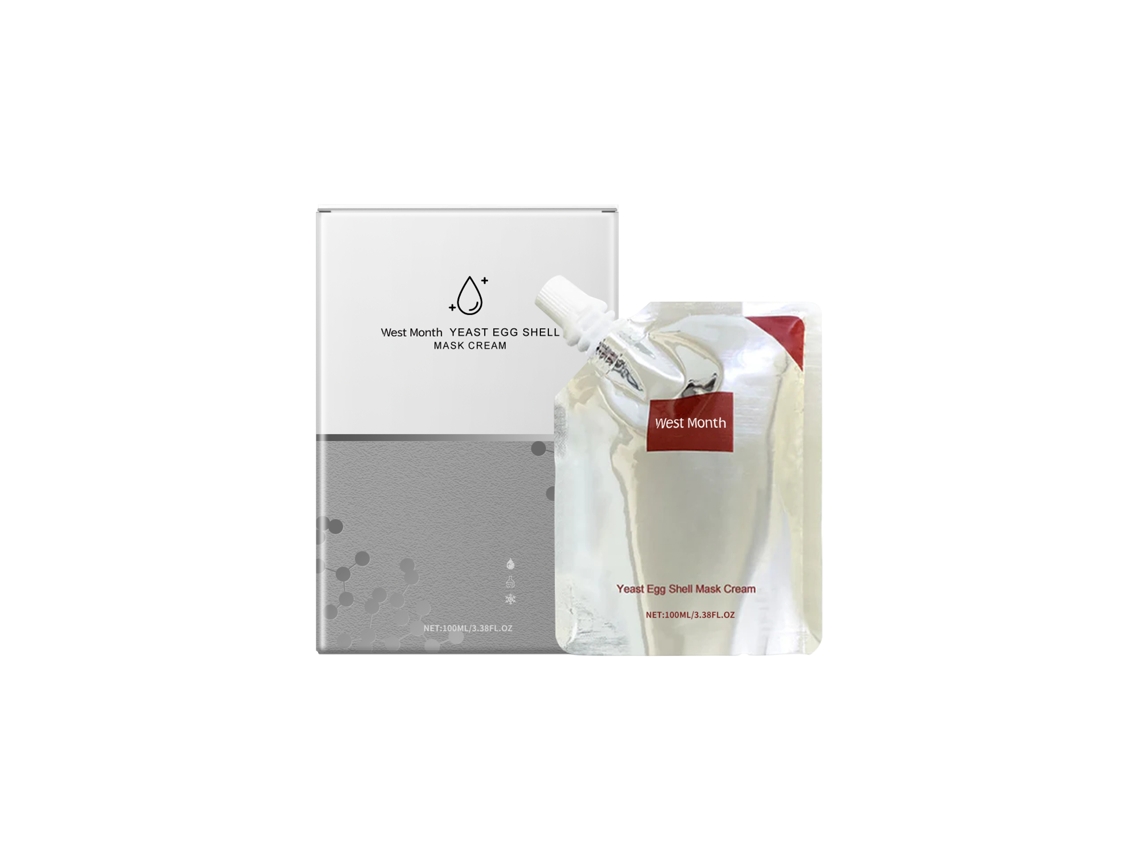 Mascarilla desechable hecha con cáscara de huevo y levadura.