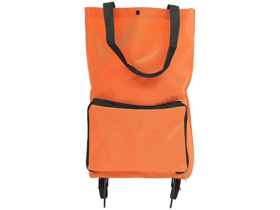 Bolsa de compras plegable con ruedas, naranja, para estudiantes, 48x28x18cm, 1 juego. GOKOCO