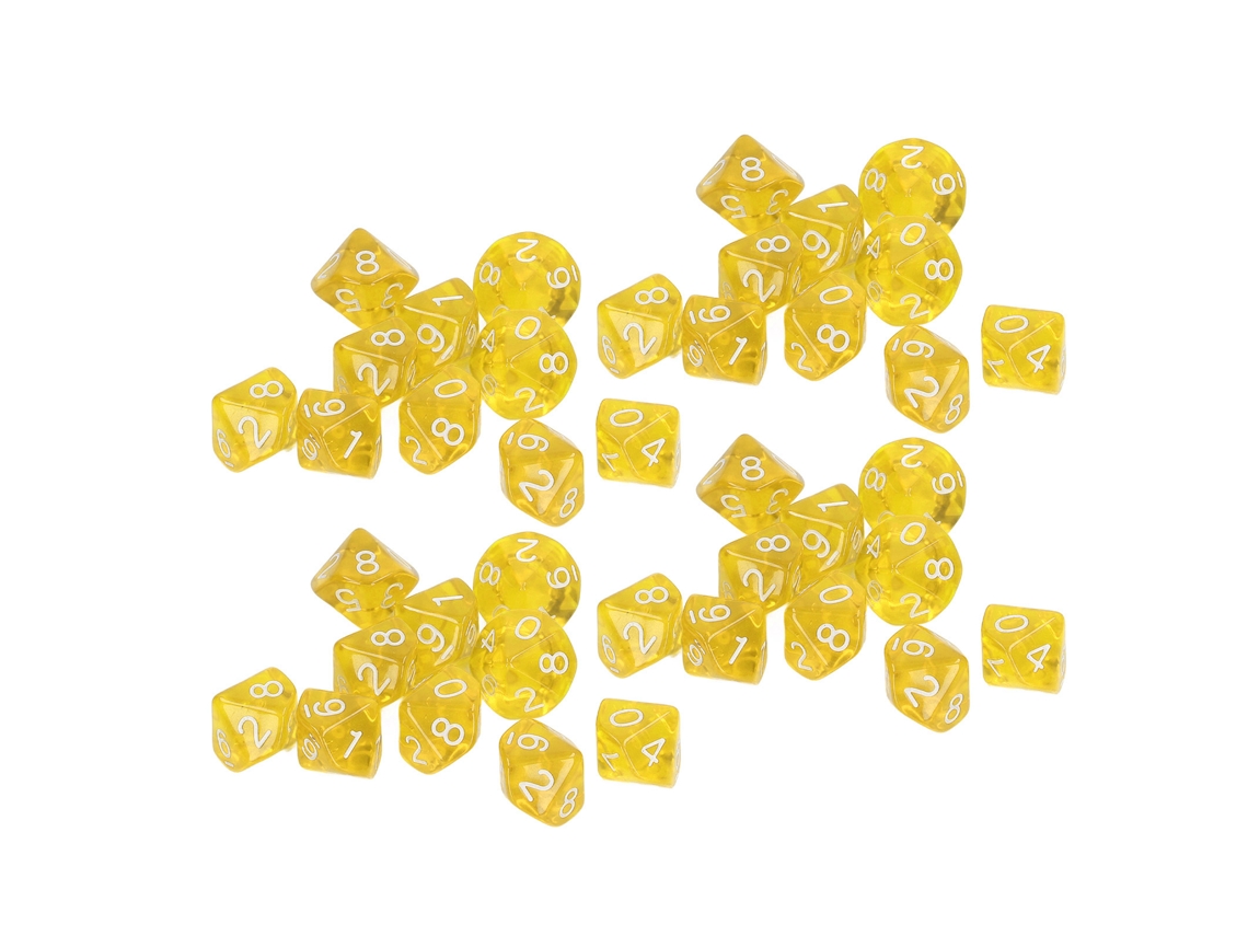 Juego De 40 Dados Numéricos De Diez Caras, Dados Poliédricos De Plástico Para Juegos De Mesa, Educativos, Color Naranja.