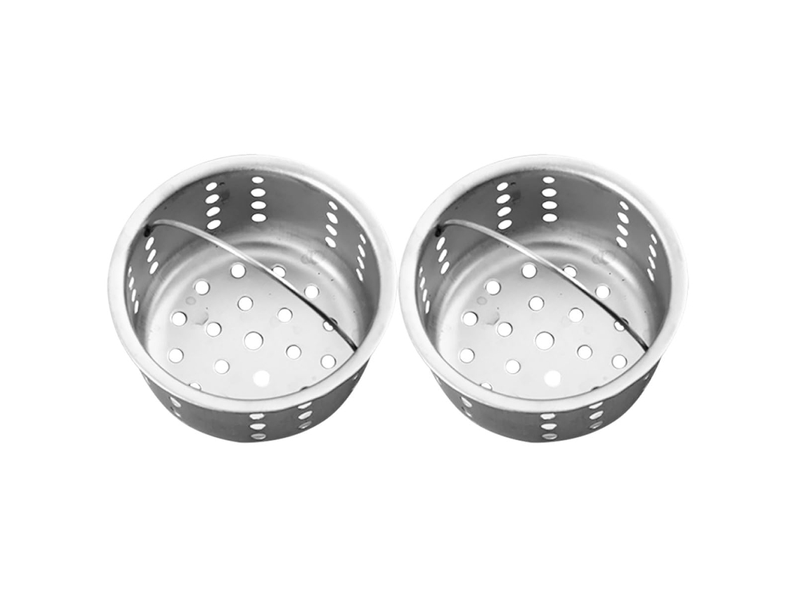 Cesta Drenaje Fregadero Acero Inoxidable 2 Piezas Colador Cocina Plateado Capacidad Versátil Fregaderos Varios
