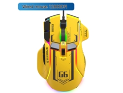 YIZHOOD G6 Mouse Wireless Gaming Computer RGB Player 10 Botones LED Gaming Mouse para PC Laptop Amarillo
