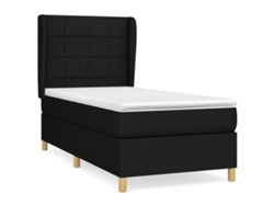 Maison Exclusive - Cama Box Spring Con Colchón Tela Negro 90x190 Cm