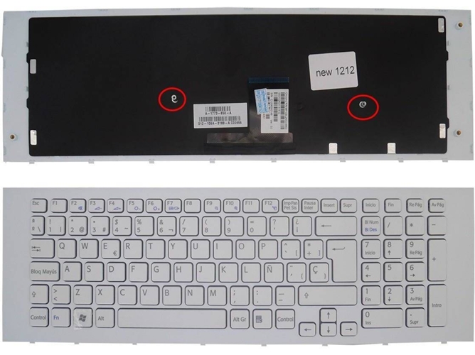 Teclado para Portátil Sony Vaio VPC-Ej Series con Marco Blanco