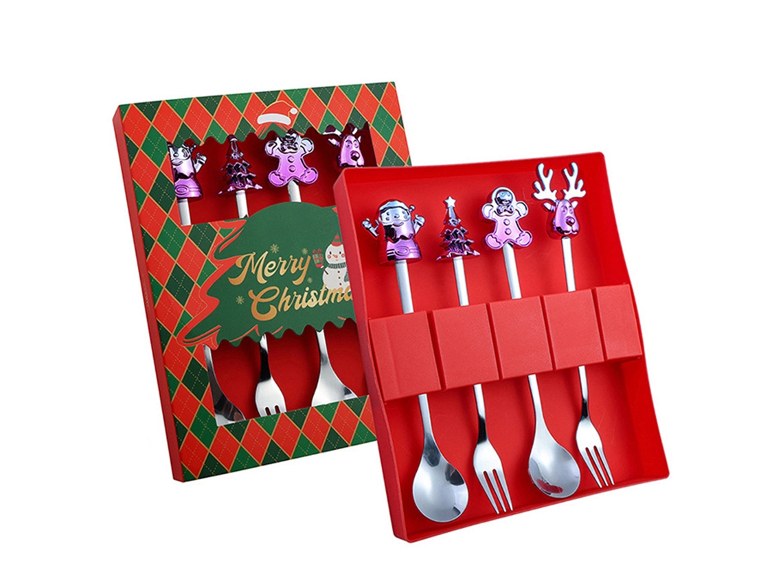 Set de Cubiertos Navideños - Cuchara de Acero Inoxidable RNEMITERY