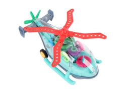 Ats-juguete De Helicóptero Transparente Con Luces Led, Engranajes Móviles Y Marcha Universal Para Niños