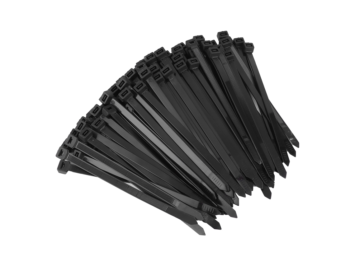 100 Unidades De Bridas De Nailon Autoblocantes Para Cables, Bridas De Alambre, Cintas De Envoltura De Cables Negras