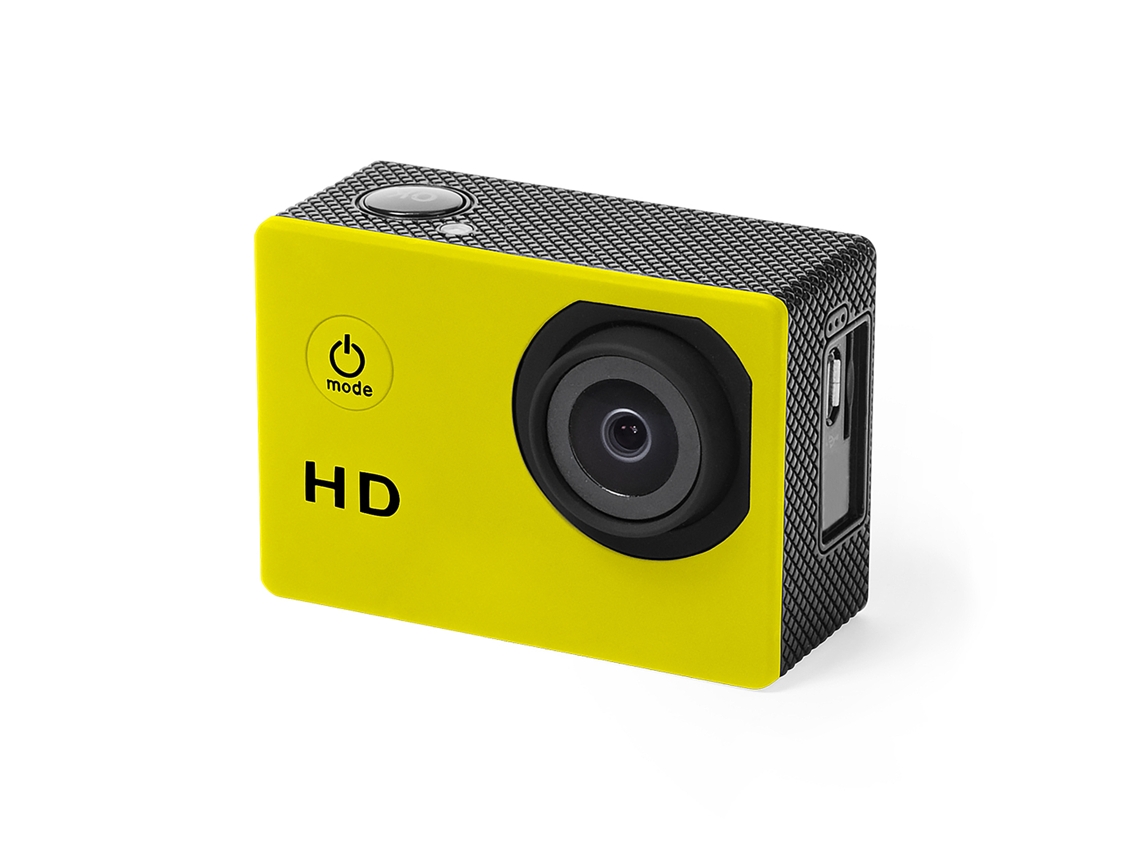 Cámara deportiva Komir HD720p con 12 MP, 2 compartimentos de tela y 14 accesorios.