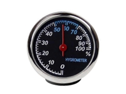 Mini reloj de cuarzo con higrómetro y termómetro para el interior del coche Nostalgia88