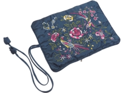 Estuche Plegable Viaje Joyas Elegante Bordada Organizador Portátil Anillos Collares Pulseras Ideal Viajar Tela