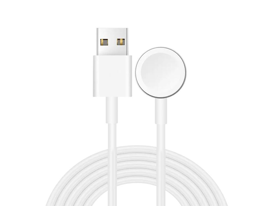 Cable magnético de carga rápida para Apple Watch Series 9 USB 1m Blanco