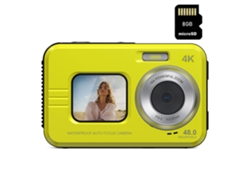 VIGA EUROPE Wdc901 Cámara deportiva digital impermeable 3.5M 4K 48Mp con enfoque automático Zoom 16X 2 8 pulgadas 8G - Amarillo