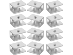 12 Abrazaderas Y Soportes Ajustables De Aleación De Aluminio Plateado Para Vidrio, De 8 A 10 Piezas.