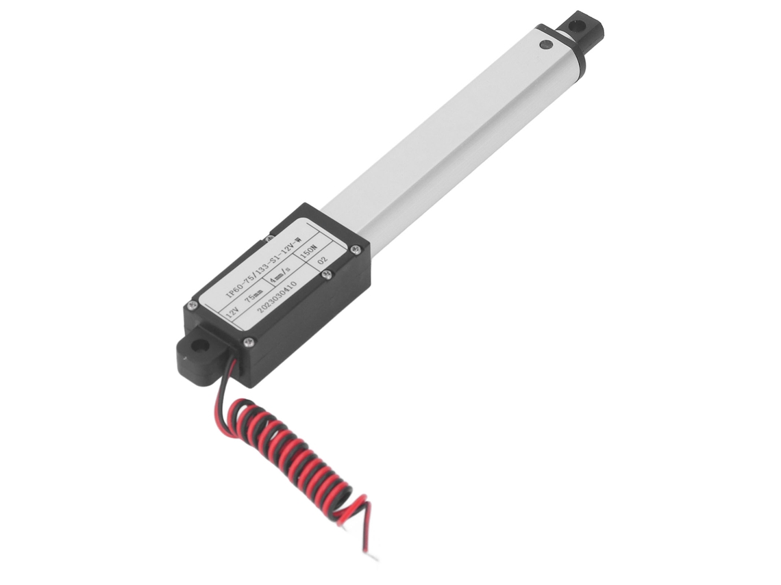 Actuador Lineal Eléctrico Micro De 150 N Y 75 Mm, 12 V, Con Múltiples Protecciones (sin Soporte).