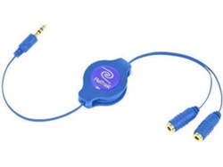 Cable de Audio RETRAK (Jack 3.5mm - Jack 3.5mm - 90 cm - Azul)